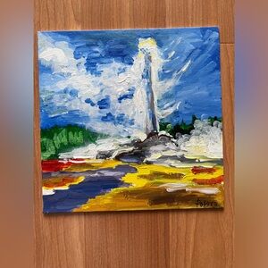 Yellowstone" acrylic painting.